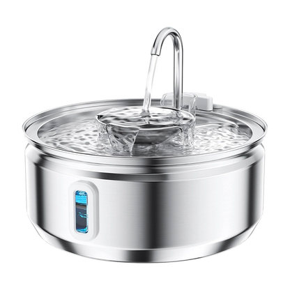 Round Pet Fountain with Faucet Spout and Raised Bowl