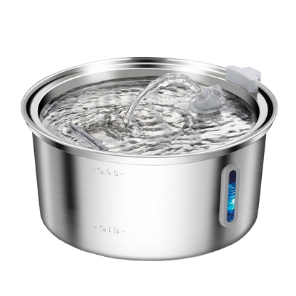 Round Pet Fountain with Arc Spout and Bar Window