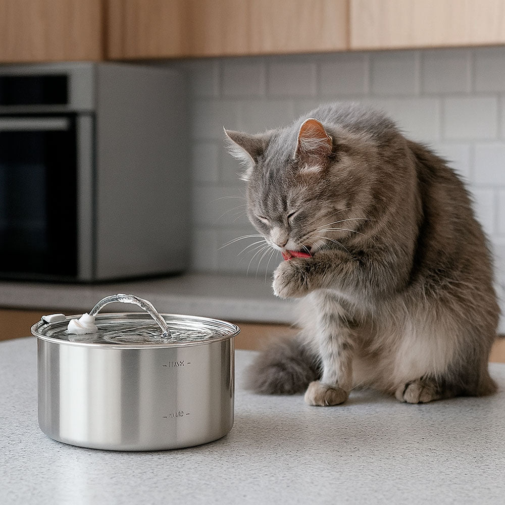 Round Pet Fountain with Arc Spout