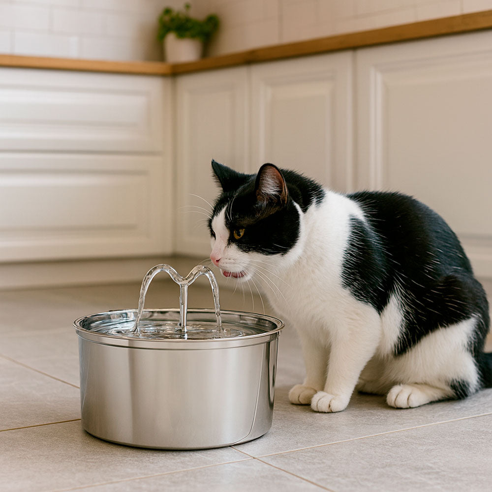 Round Pet Fountain with Bullhorn Spouts