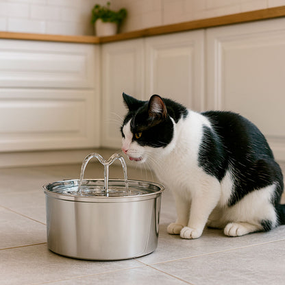 Round Pet Fountain with Bullhorn Spouts