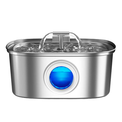 Runway Pet Fountain with Dual Spouts and Round Window