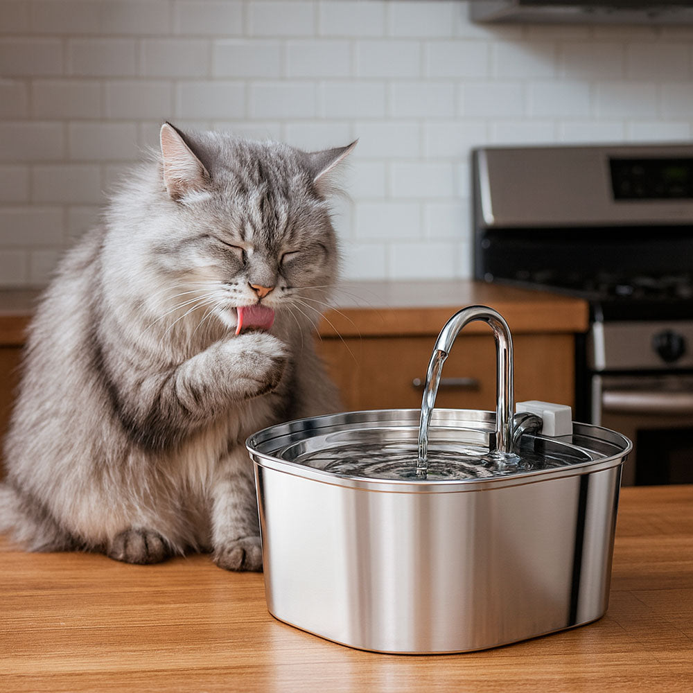 Square Pet Fountain with Faucet Spout